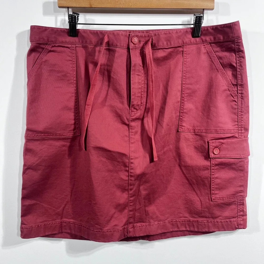 LL Bean Favorite Fit Cargo Skirt Womens 18 Cotton Skirt Outdoors Camping‎ Hiking